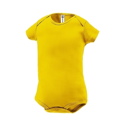 Delta Apparel 027362090920 Ringspun Infant 1x1 Rib Snap T-Shirt, Sunflower - 18 Month 