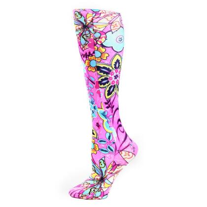 Celeste Stein Celeste-Stein-CH187-1674 15 in. Kids Knee Sock with Pink Delany Pattern, Pink