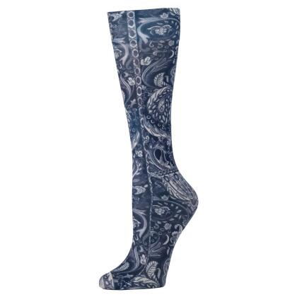 Celeste Stein Celeste-Stein-CH187-2231 15 in. Kids Knee Sock with Versache Pattern, Navy