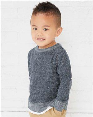 Rabbit Skins B02338300 Toddler Harborside Melange French Terry Crew Shirt, Mauvelous Melange - 4T