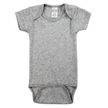 LS-0171 Interlock Short Sleeve Bodysuit, Gray - Newborn