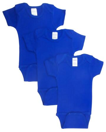 LS-0165 Short Sleeve Bodysuit - Blue, Large - Pack of 3