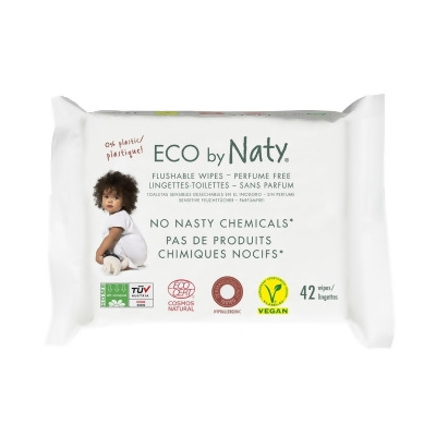 Naty AB 245074 Eco Flushable Baby Wipes, 504 Count 
