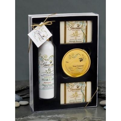 The Grecian Soap Company LSSC-14 Lotion, 2 soaps and candle gift set - Plumeria 
