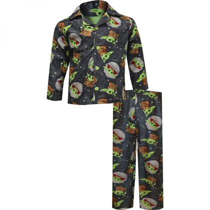 Star Wars 833860-toddler2t The Mandalorian Grogu Character All Over Pajama Set, 2 Toddler