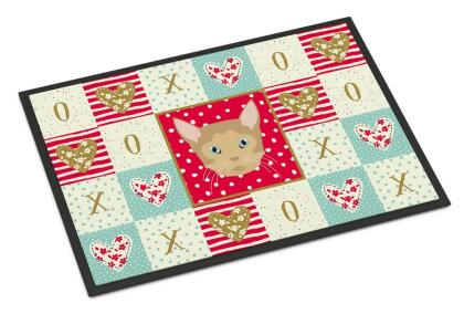 24 x 36 in. German Rex Cat Love Indoor or Outdoor Mat 