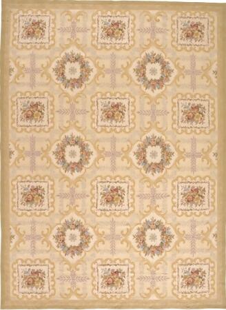 10 x 14 ft. Berna Flat Woven Area Rug - Ivory & Gold 