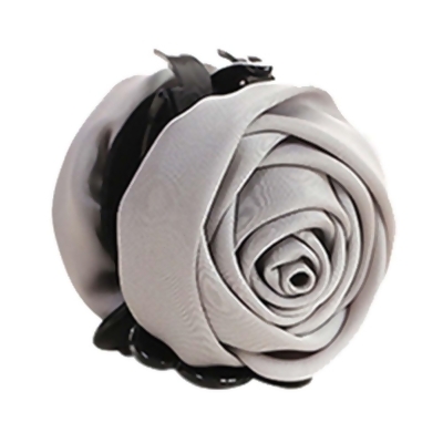 Beautiful Rose Flower Hair Clips & Headwear Ponytail Clip - Grey 
