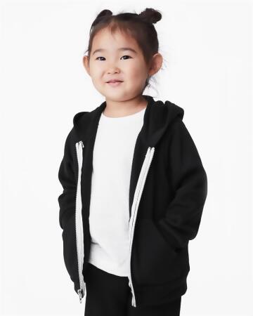 Bella & Canvas B07706090 Toddler Sponge Fleece Full-Zip Hoodie, Dark Grey Heather - Size 4T