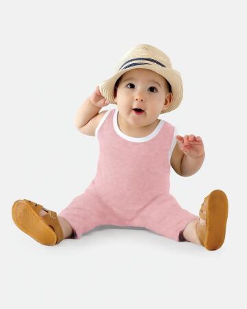 Rabbit Skins B05238503 Infant Harborside Melange Tank Top Romper, Smoke Melange - 12 Months