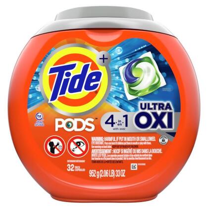 Ultra Oxi Original Scent Laundry Detergent Pod, Pack of 32 - Pack of 4