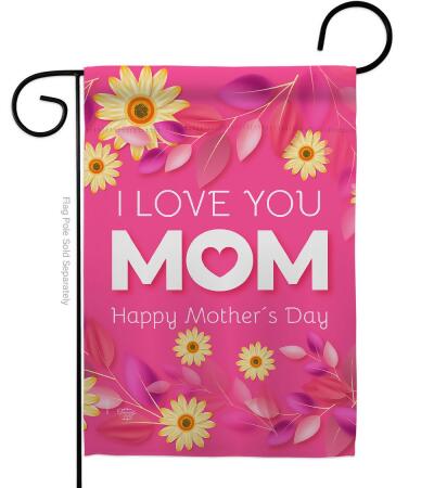 Happy Mothers Day Family Mother 13 x 18.5 in. Double-Sided Decorative Vertical Garden Flags for House Decoration Banner Yard Gift 