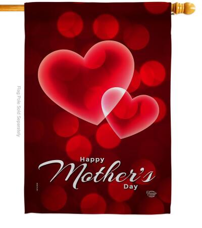Love Mothers Day Family Mother 28 x 40 in. Double-Sided Decorative Vertical House Flags for Decoration Banner Garden Yard Gift 