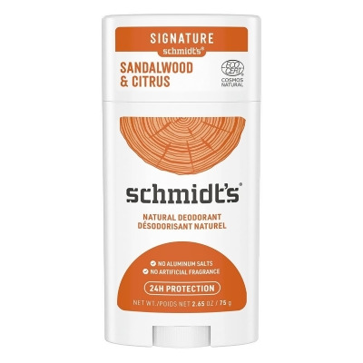 2.65 oz Sandalwood & Citrus with 24 Hour Odor Protection Aluminum Free Natural Deodorant for Women & Men 