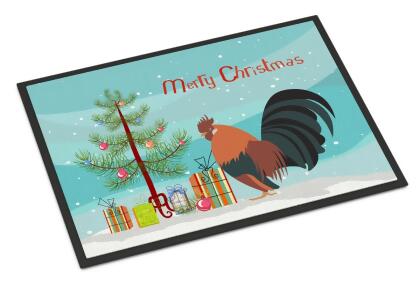 Dutch Bantam Chicken Christmas Indoor or Outdoor Mat - 24 x 36 in. 