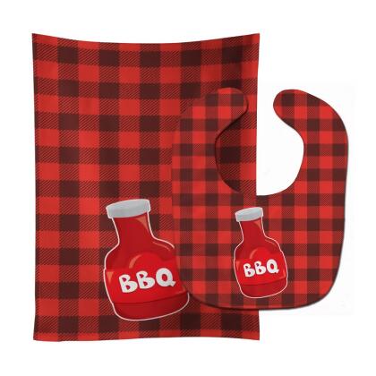 Backyard BBQ Sauce Baby Bib & Burp Cloth
