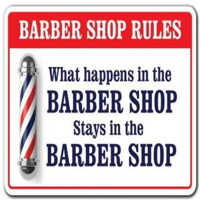 8 x 12 in. Decal - What Happens in the Barber Shop - Men Club Haircut Stylist Salon 