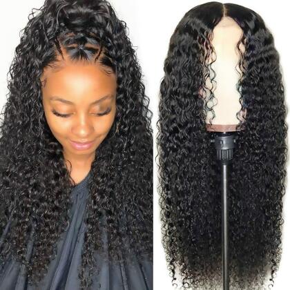AA Hair Front Wig Womens Brazilian Human Long Curly Lace Wavy Hair Wigs for US 2022