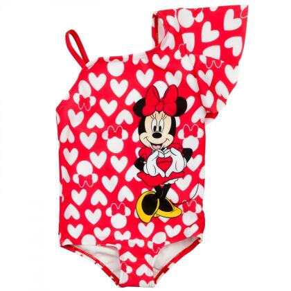 Minnie Mouse 874261-18months Minnie Mouse Lots of Hearts Infant Swimsuit, Red & White - 18 Months