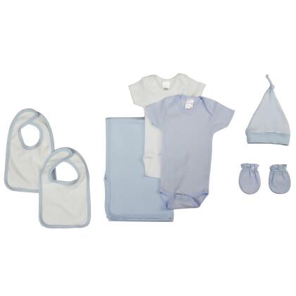Bambini LS-0002 Baby Boy Layette Set, White & Blue - Newborn