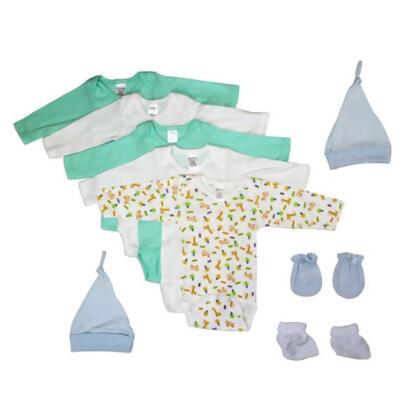 Bambini LS-0058 Newborn Baby Boys Layette Set, White & Blue - Newborn