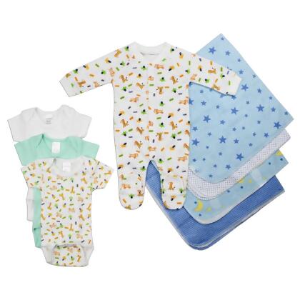 Bambini LS-0021 Baby Boy Layette Set, White & Blue - Newborn