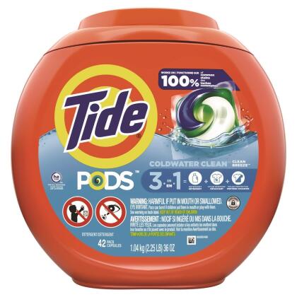 Procter & Gamble PGC00998CT 36 oz Clean Breeze PODS Laundry Detergent - 42 Pack per Tub - 4 Tubs Per Case 