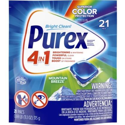 Purex 1035908 Mountain Breeze Scent Laundry Detergent Pod - 11.1 oz - Pack of 21 - Pack of 6 