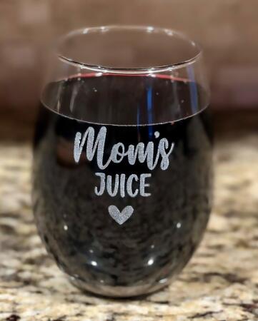 Ohio Basket Chic Moms Juice Glass Moms Juice Glass Stemless Wine Glass for Mothers Day Gift 
