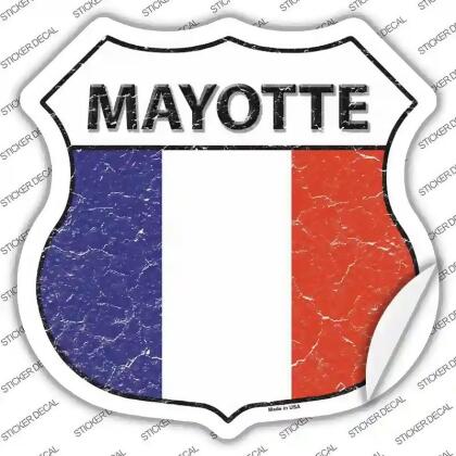 Smart Blonde HS-331s-XL Mayotte Flag Novelty Highway Shield Sticker Decal - Extra Large 