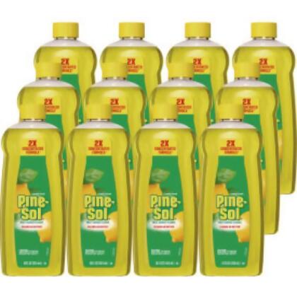 United Stationers Supply B3172935 Pine-Sol Multi-Surface Cleaner Concentrated - Lemon Fresh Scent - 14 oz Bottle - Yellow - Case of 12 