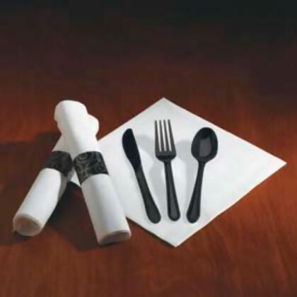 United Stationers Supply B567457 Hoffmaster HFM119971 - Caterwrap Cutlery Combo - Plastic - Black 