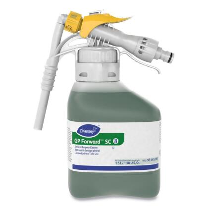 United Stationers Supply B3178297 Diversey GP Forward General Purpose Cleaner Concentrate - Citrus Scent - Green - 1.5 Liter Bottle - Case of 2 