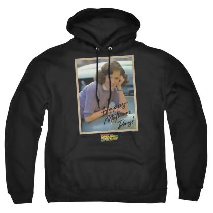 Trevco Sportswear UNI2231-AFTH-6 Back to the Future Bttf Mothers Day Adult Pullover Hoodie, Black - 3X 