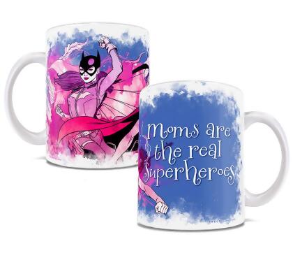 Trend Setters DC Women Mothers Day Batgirl & Supergirl Watercolor Ceramic Mug, White 