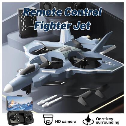 UNO1RC NM60041 H121 RC Plane EVA Fighter Missile Launch 2.4G Remote Control 360 Deg Stunts HD Camera One-Key Surrounding Fight Drone Toys Gifts - Multi Color 