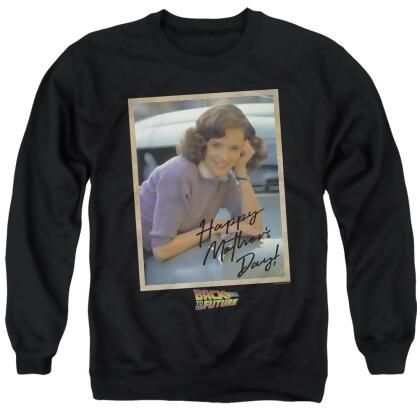 Trevco Sportswear UNI2231-AS-5 Back to the Future Bttf Mothers Day Adult Crewneck Sweatshirt, Black - 2X 