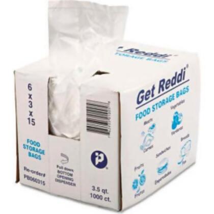 United Stationers Supply B1505514 Inteplast Group Get Reddi Poly Food Bags - 3.5 qt. - 6 x 15 in. - Clear - Pack of 1000 