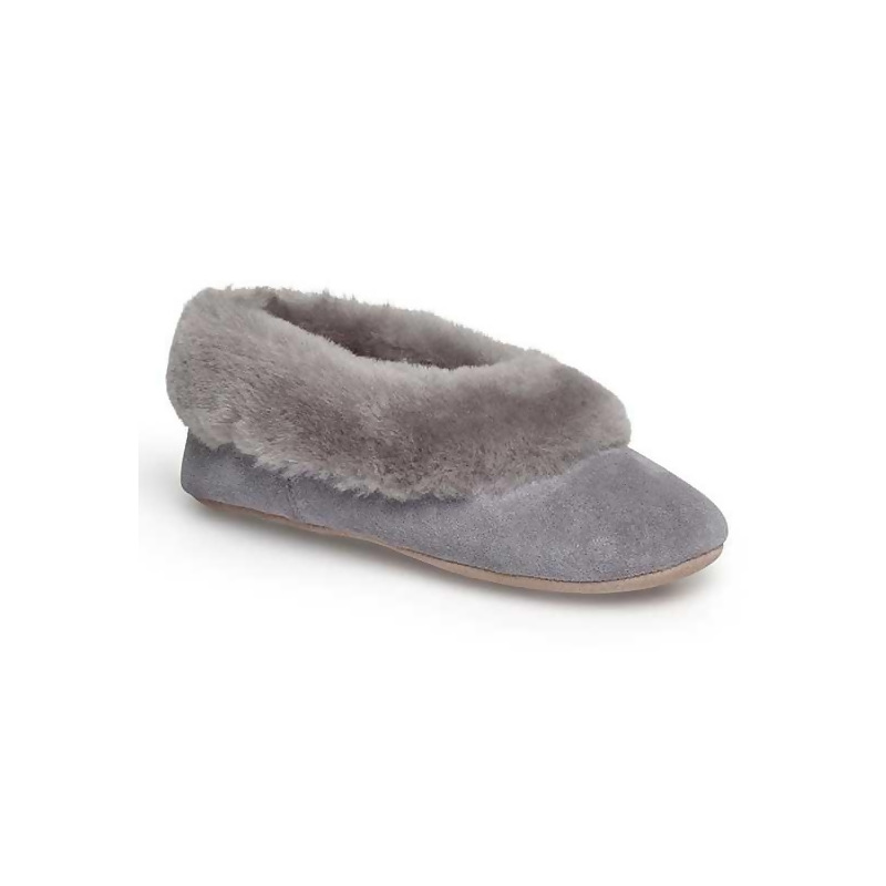 grey sheepskin slippers