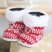 Red and White Knitted Booties Decoration Red and White Knitted Booties Decoration