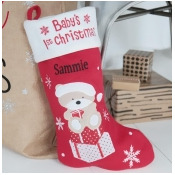 Personalised Red ‘1st Christmas’ Stocking Personalised Red ‘1st Christmas’ Stocking
