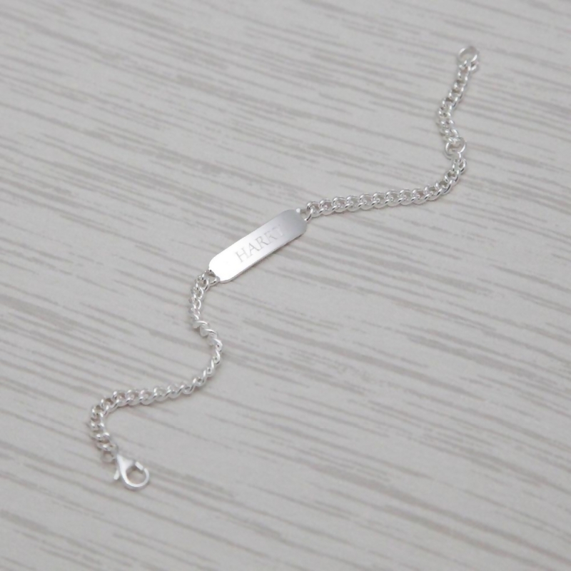 personalised silver baby bracelet