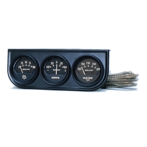 Autometer 2347 Autogage Black Oil/Amp/Water Black Console - All