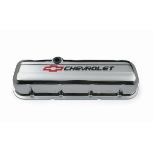 Proform 141-813 Stamped Valve Cover; Chevrolet And Bow Tie Emblem - All