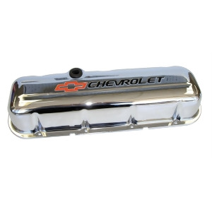 Proform 141-812 Stamped Valve Cover; Chevrolet And Bow Tie Emblem - All