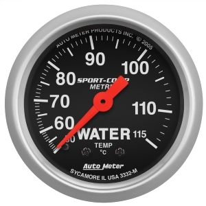 Autometer 3332-M Sport-Comp Mechanical Metric Water Temperature Gauge - All