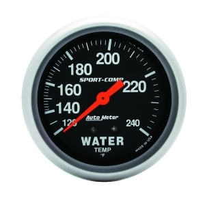 Autometer 3432 Sport-Comp Mechanical Water Temperature Gauge - All