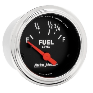 Autometer 2515 Traditional Chrome Electric Fuel Level Gauge - All