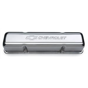 Proform 141-101 Stamped Valve Cover; Chevrolet And Bow Tie Emblem - All
