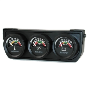 Autometer 2391 Autogage Electric Mini Oil/Volt/Water Gauge Black Console - All